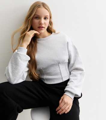 Girls Grey Seam Front Sweatshirt