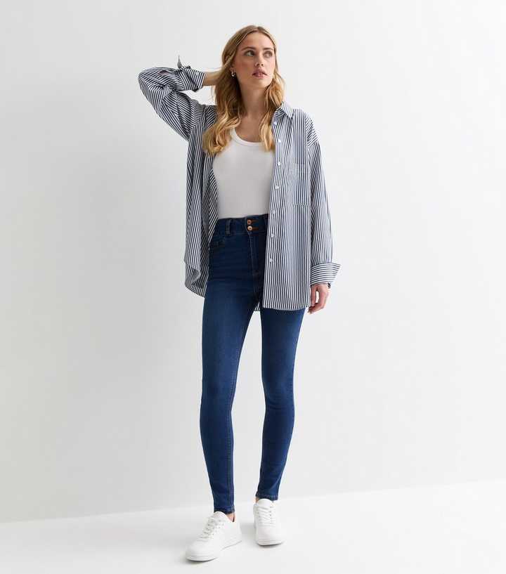 Dark Blue High Waist Yazmin Skinny Jeans