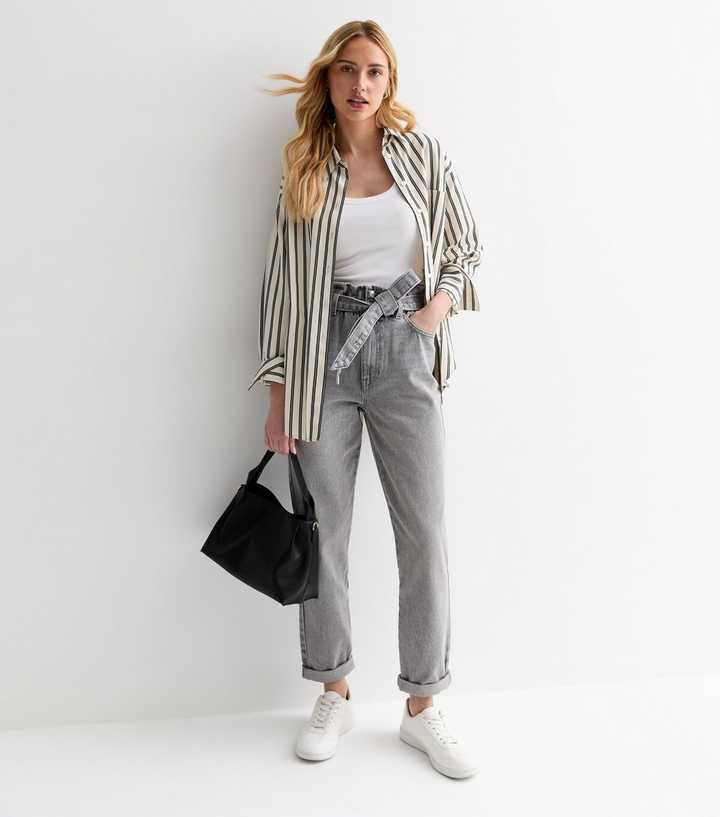 Grey Dayna Paperbag Jeans