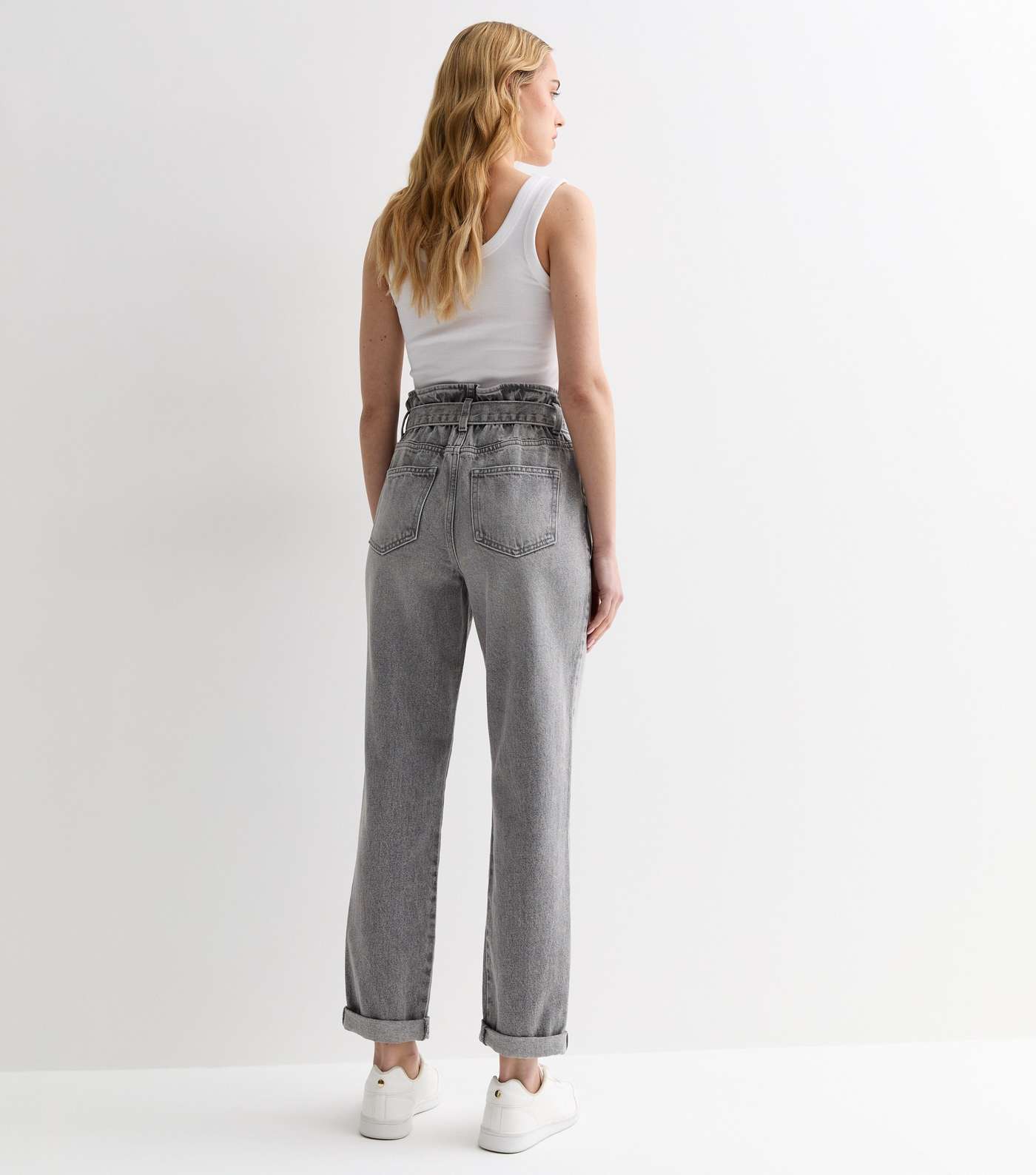 Grey Dayna Paperbag Jeans Image 6