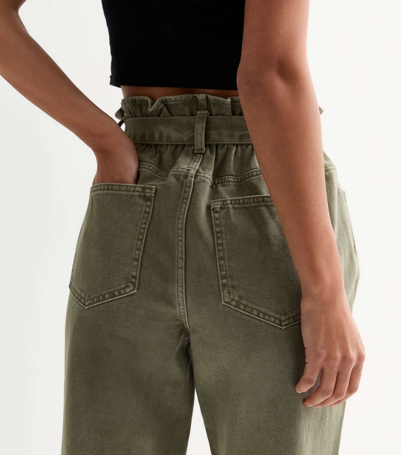 Olive Dayna Paperbag Jeans Image 6