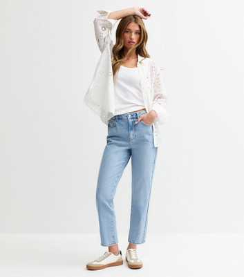Pale Blue Hannah Ankle Grazer Straight Leg Jeans