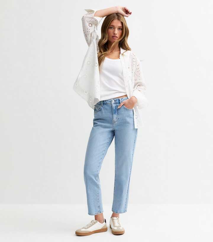 Pale Blue Hannah Ankle Grazer Straight Leg Jeans