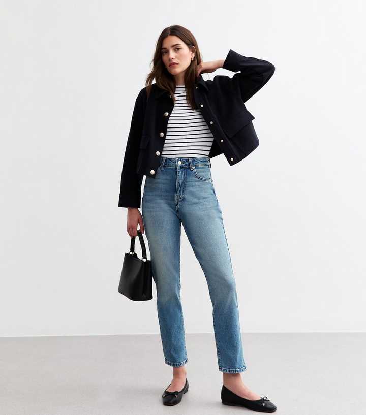 Blue Vintage Tint Hannah Ankle Grazer Straight Leg Jeans