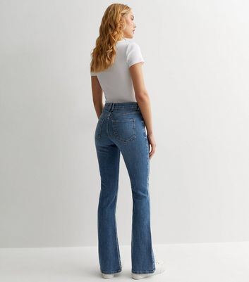 Mid Blue Low Rise Bootcut Jeans New Look