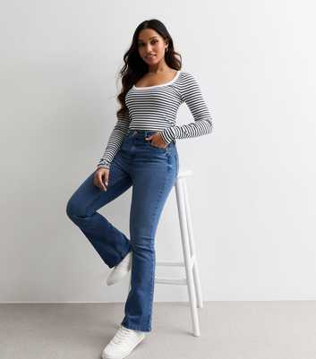 Petite Blue Waist Enhance Quinn Bootcut Jeans