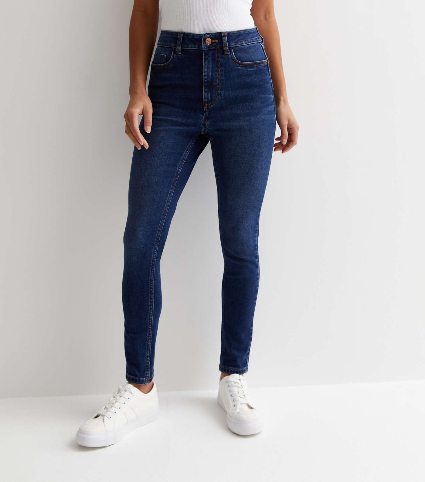 Petite Blue Lift & Shape Jenna Skinny Jeans Image 3