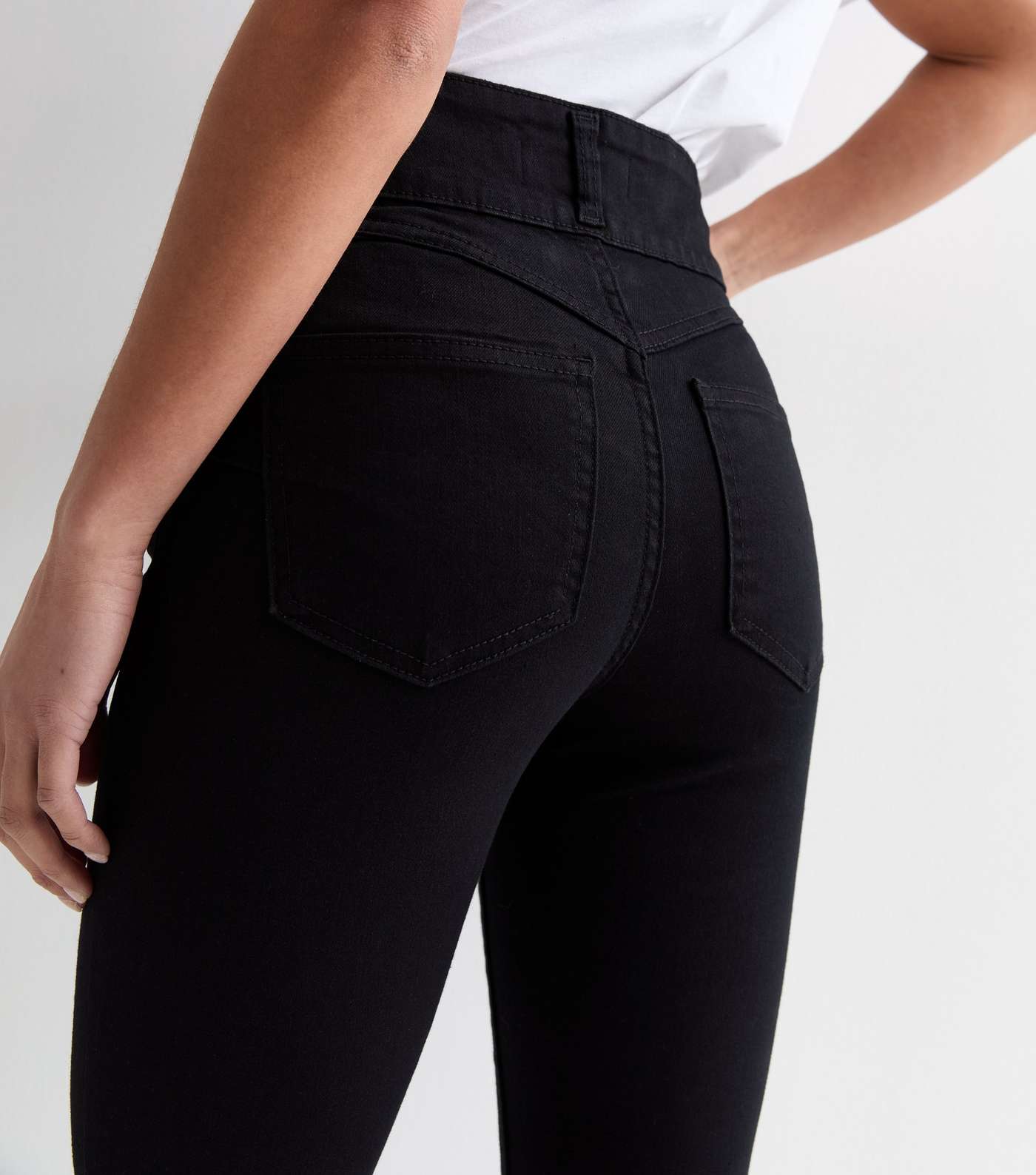 Petite Black Lift & Shape High Waist Yazmin Skinny Jeans Image 3