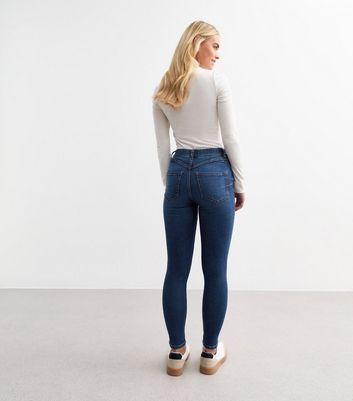Petite Blue Mid Rise Lift \u0026 Shape Emilee Jeggings | New Look