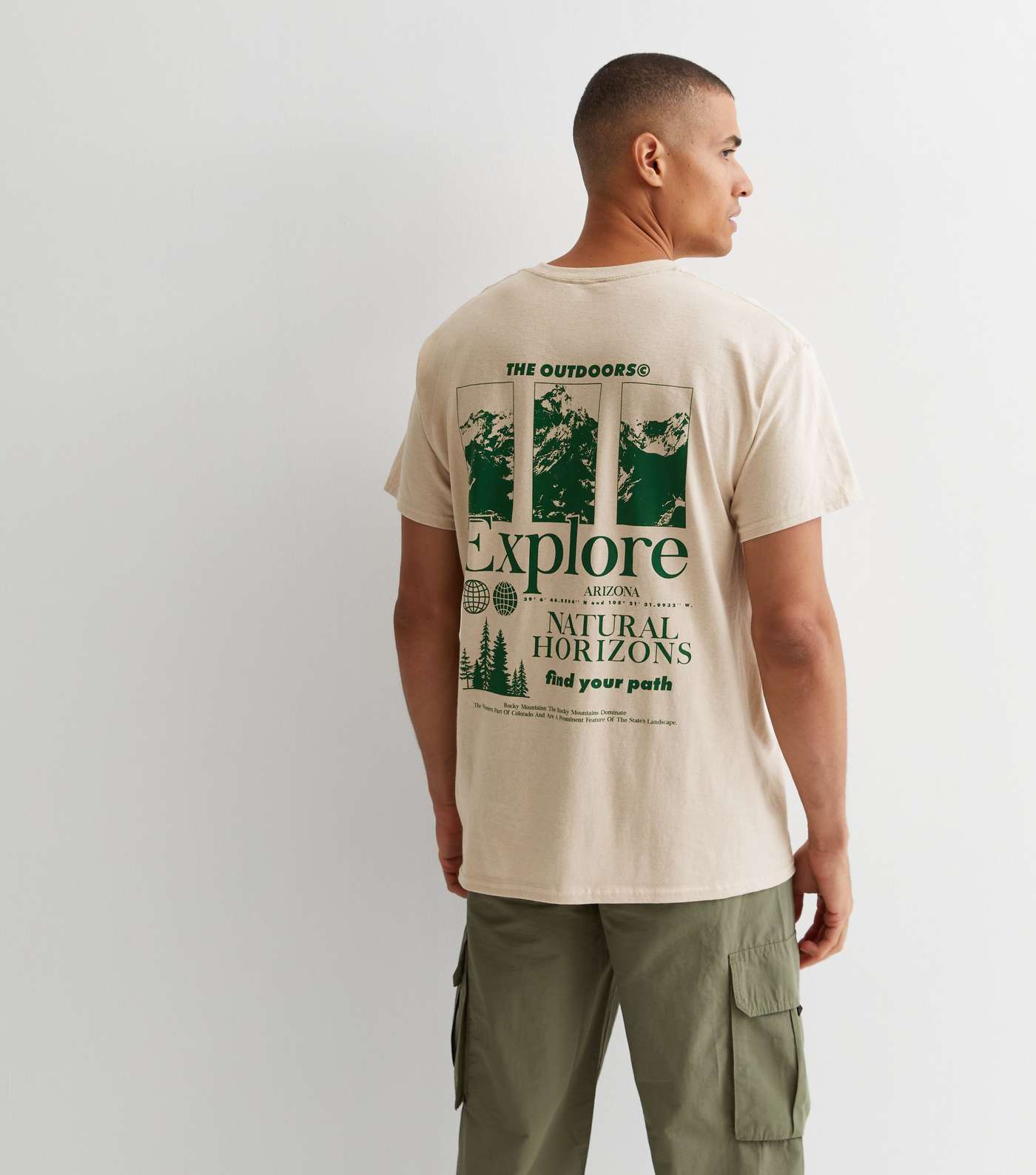 Stone Cotton Natural Horizons Front and Back Logo T-Shirt Image 5