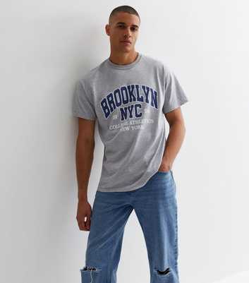 Grey Marl Brooklyn Logo T-Shirt