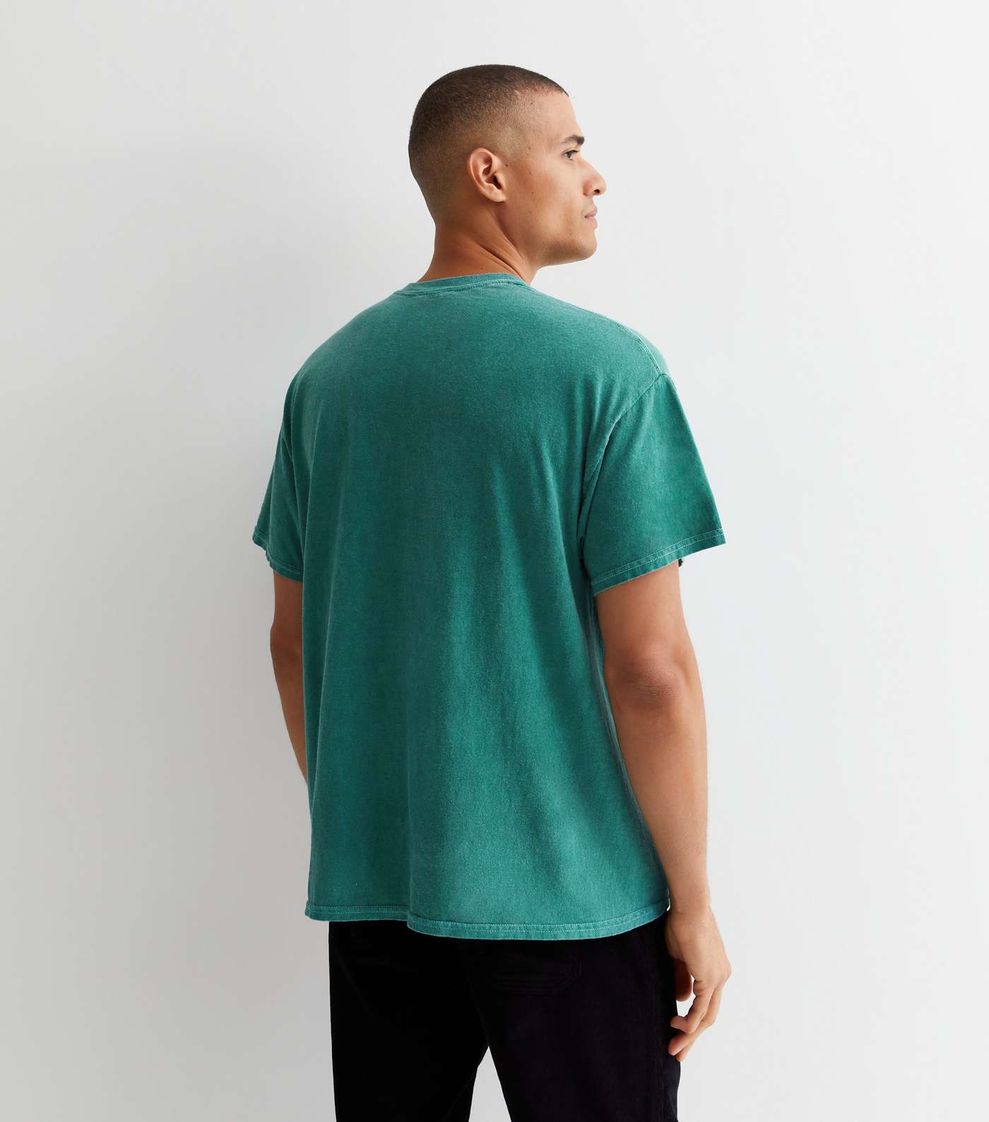 Dark Green Cotton Floral Amsterdam Logo Relaxed Fit T-Shirt Image 4