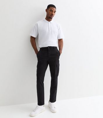 Men's Black Cotton Cargo Trousers New Look