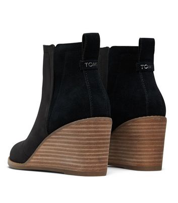 Cheap black sale wedge boots