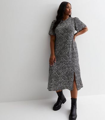 Curve flutter sleeve large rose print midaxi dress main image 0