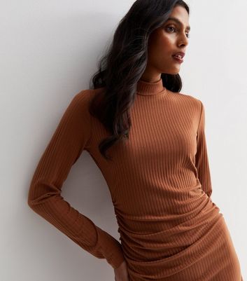 High neck bodycon outlet midi dress