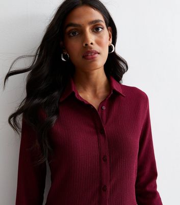 Burgundy button cheap up dress