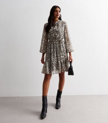 New look 2025 grey floral dress