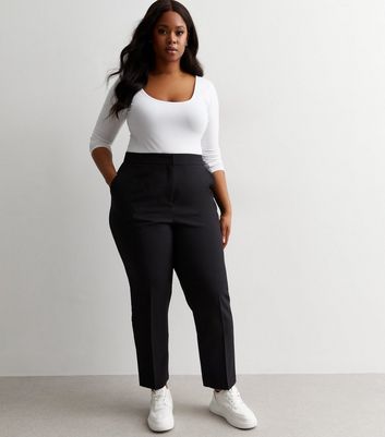 Curves Black Slim Trousers | New Look