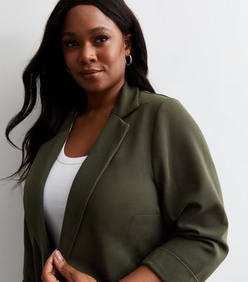 Plus size clearance olive green blazer