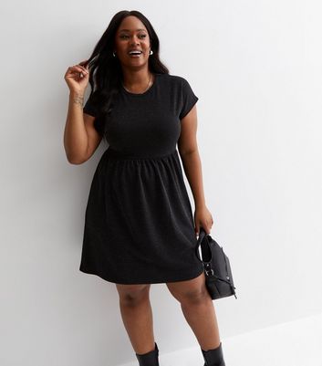 Black mini hot sale smock dress