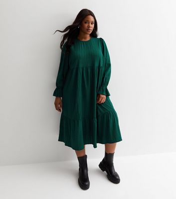 Dark green cheap midi dress