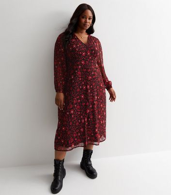 Plus size button hot sale front midi dress