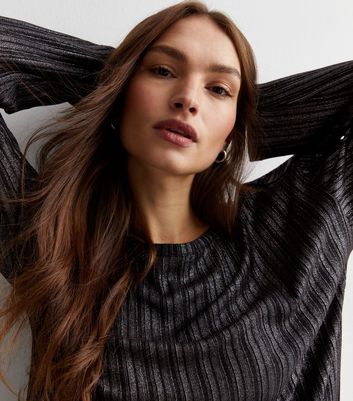 Sparkling Long Sleeve Top Black
