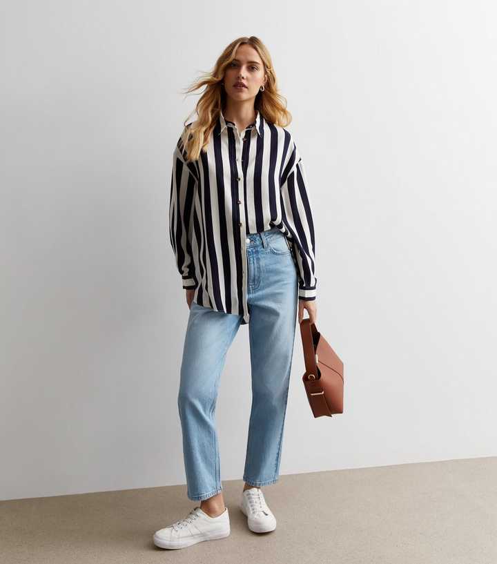 Pale Blue High Waist Tori Mom Jeans