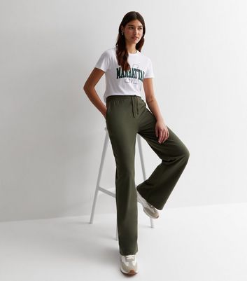 Tall Khaki Wide Leg Joggers New Look