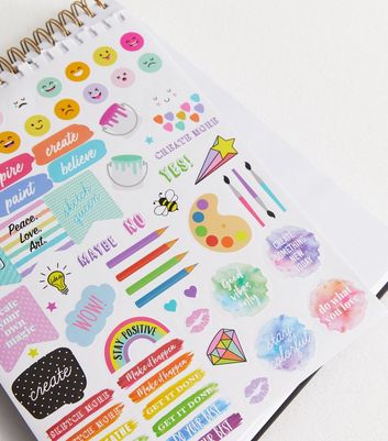 Black Bee Print Sketchbook Pens and Stickers Set New Look