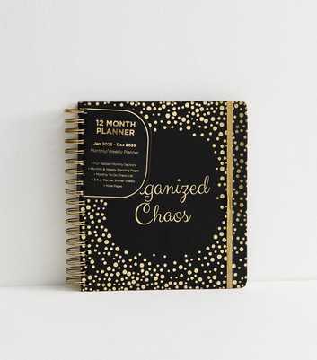 Black Organised Chaos Logo Planner