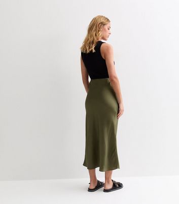 mid length satin skirts king size