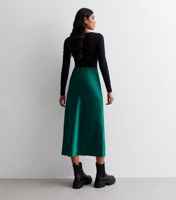 Black satin skirt outlet new look