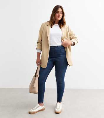 Curves Blue Mid Rise Lift & Shape Emilee Jeggings