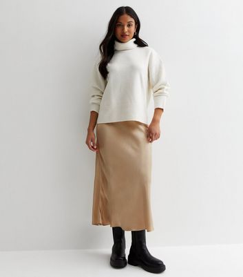 Petite beige shop midi skirt