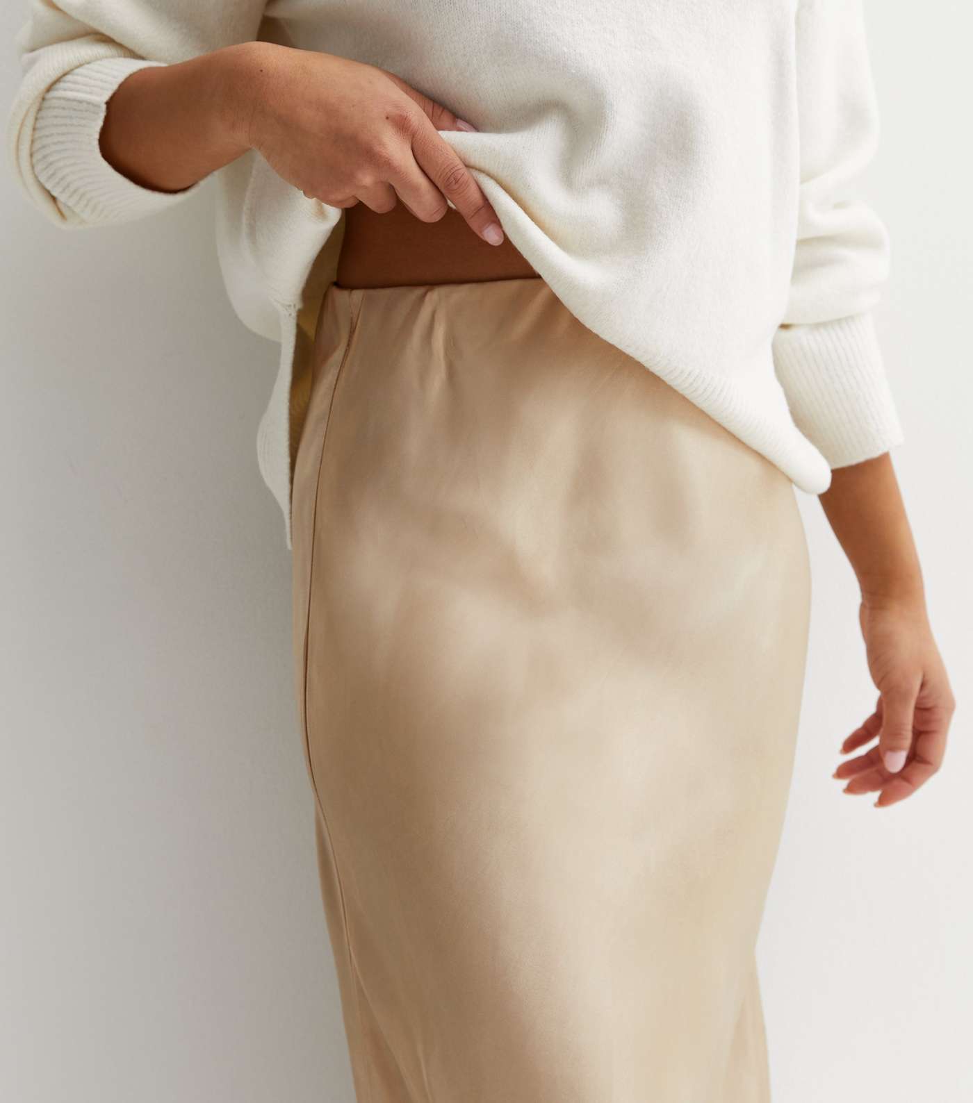 Petite Gold Satin Midaxi Skirt Image 2