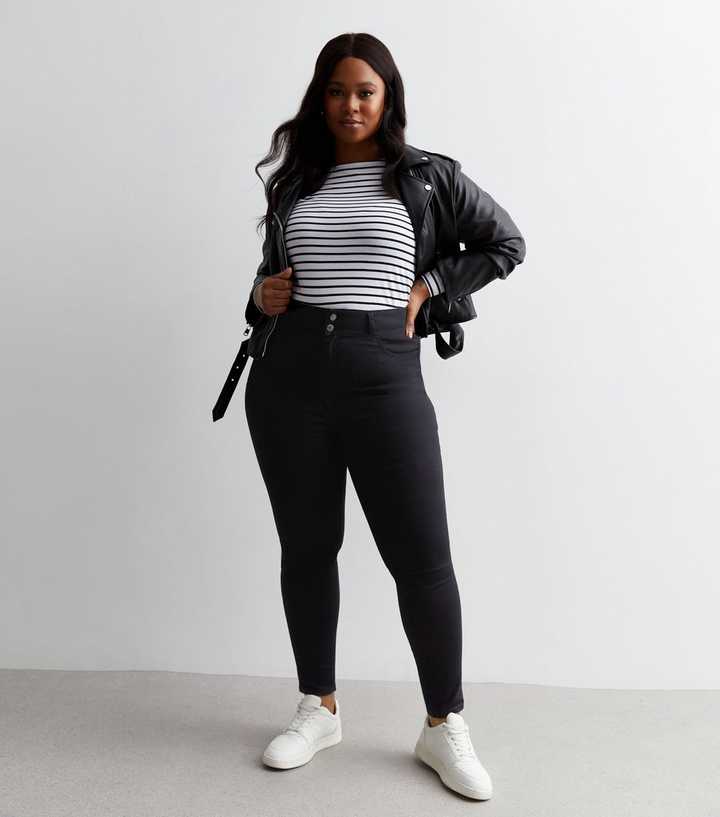 Curves Black Lift Shape High Waist Yazmin Skinny Jeans - Main Image