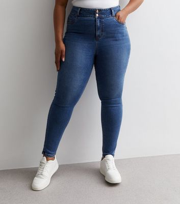 Curves Blue Lift & Shape High Waist Yazmin Skinny Jeans New Look