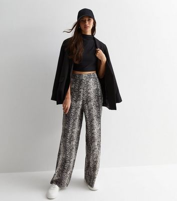 Grey front zip snake print trouser hotsell