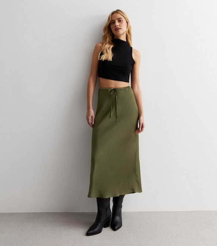 Midi Skirt With Plus Size Khaki Skirt Review BA033 Women's Modest