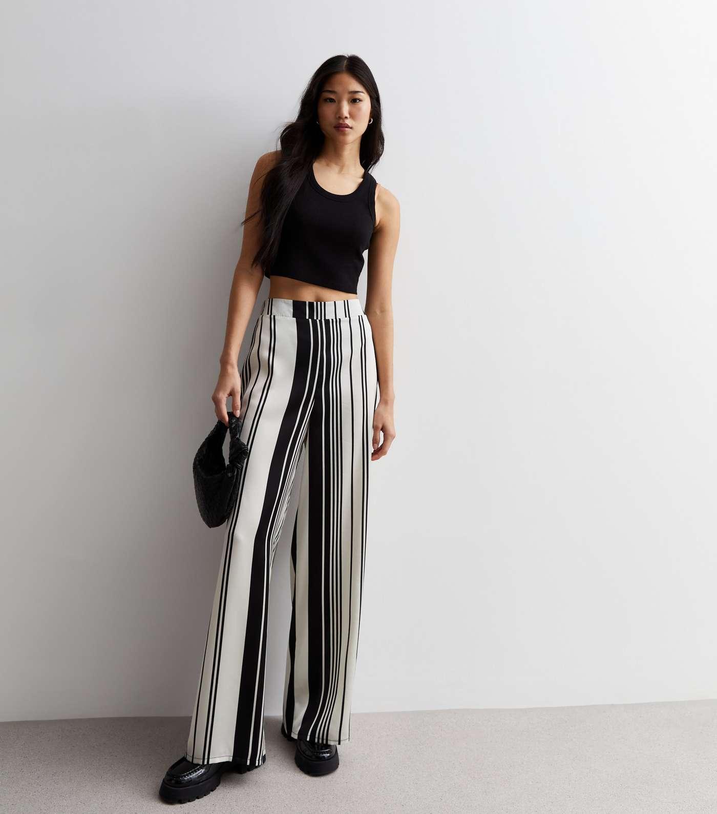 Off White Stripe Trousers Image 3