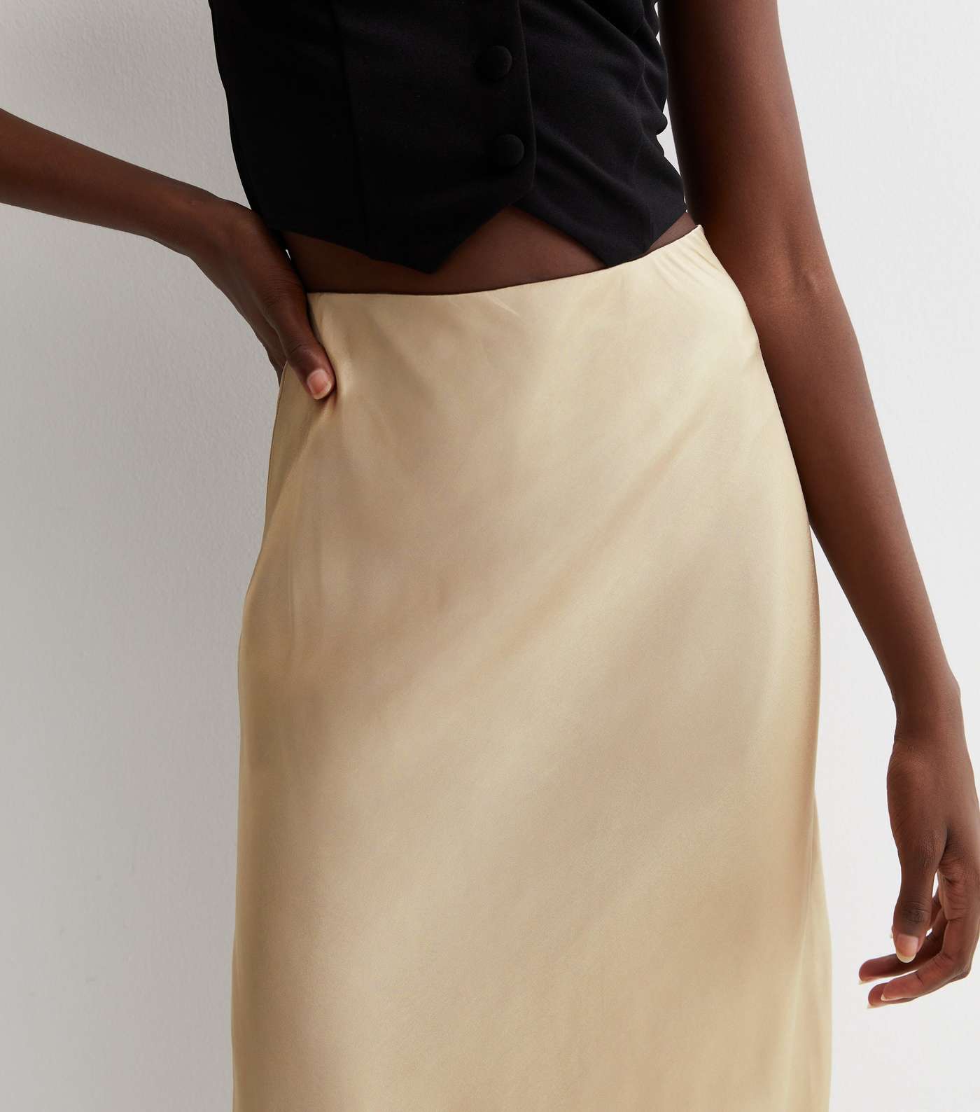 Tall Gold Satin Midaxi Skirt Image 2