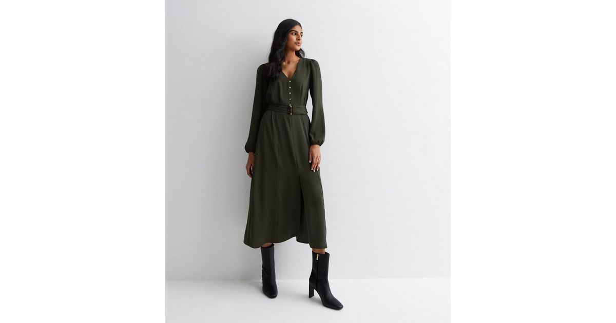 •LABYRINTH• V-neck midaxi dress