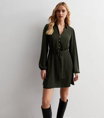 Khaki long shirt clearance dress