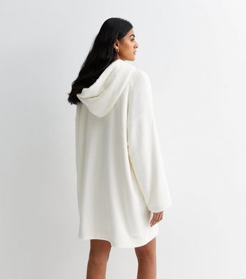 Off White Fleece Blanket Hoodie New Look