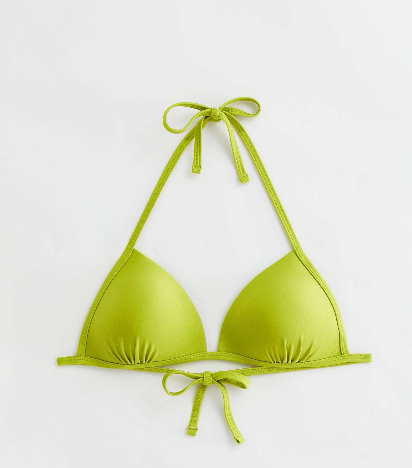 Lime Green Moulded Triangle Bikini Top Image 5