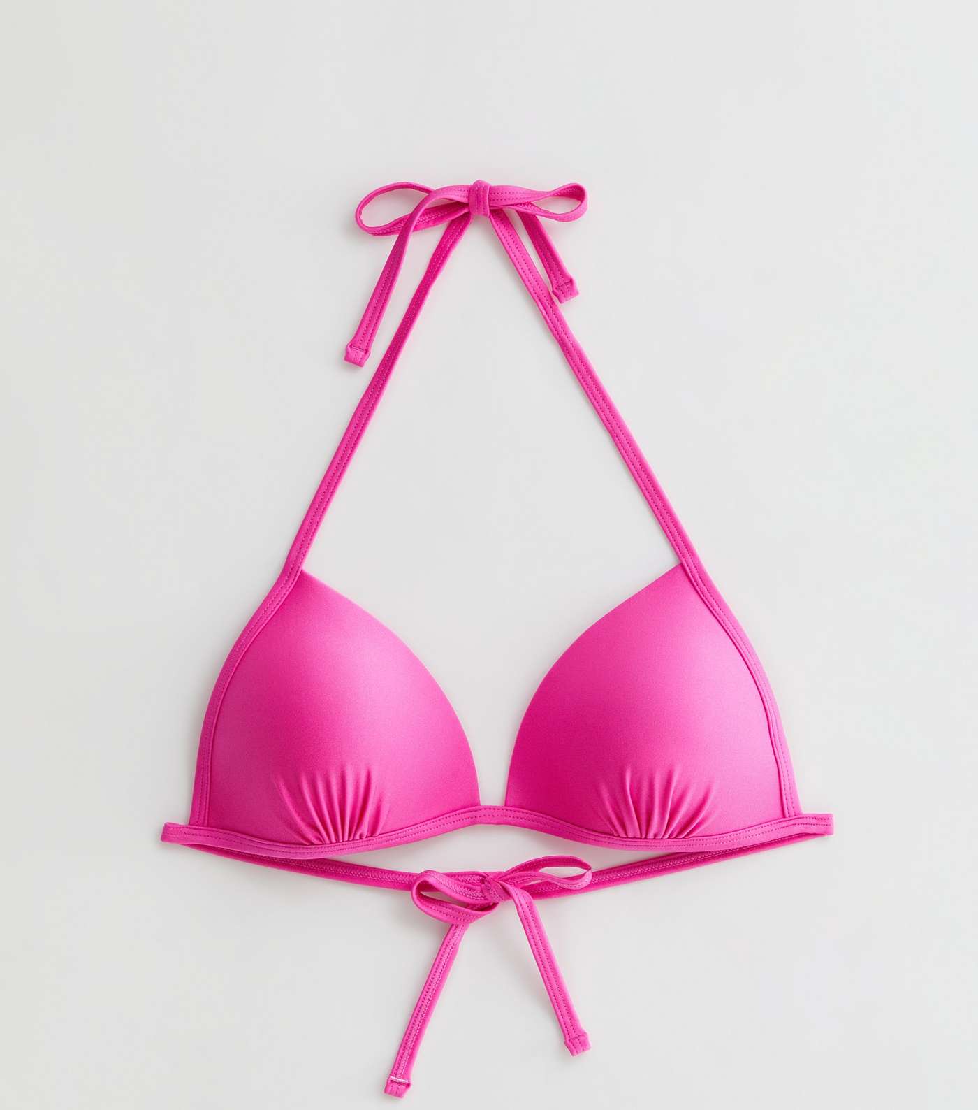 Bright Pink Moulded Triangle Bikini Top Image 6
