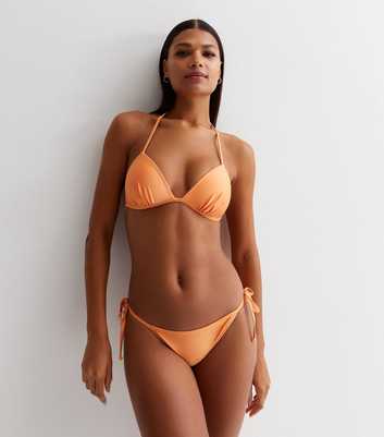 Bright Orange Moulded Triangle Bikini Top