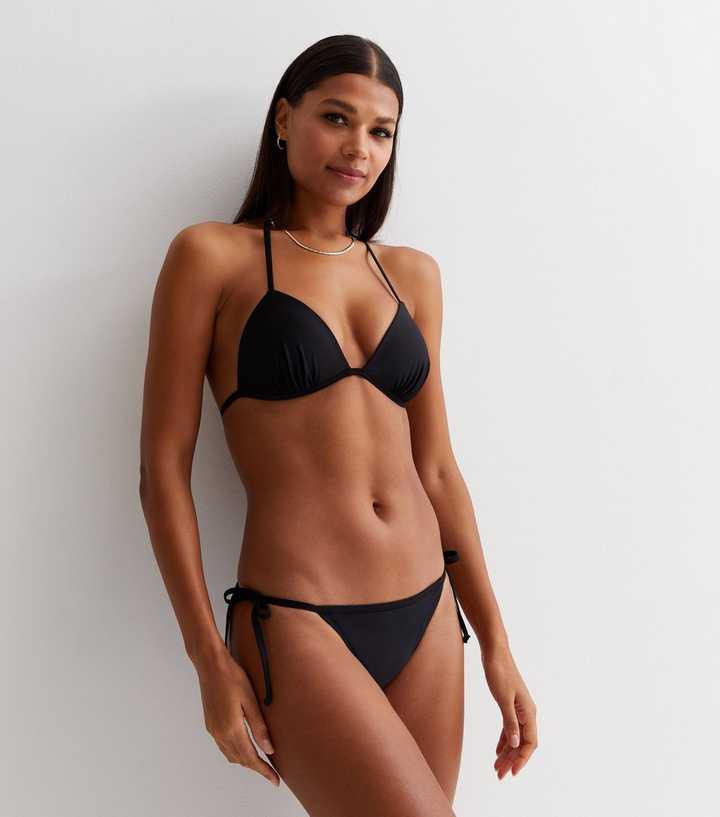 Black Tie Side Bikini Bottoms